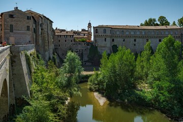 Fototapeta na wymiar The medieval village of Urbania in the Marche region of Italy