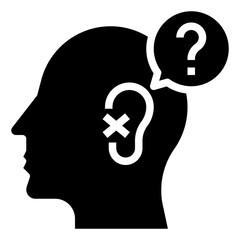 deaf glyph icon,linear,outline,graphic,illustration