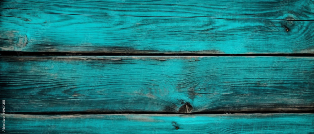 Wall mural turquoise wood background created using generative Ai tools