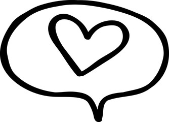 Doodle Speech Bubble With Heart