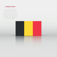 Belgium flag icon in flat style. National sign vector illustration. Politic business concept.