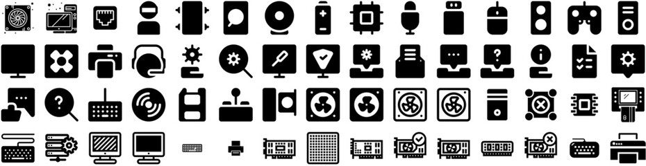 Set Of Hardware Icons Isolated Silhouette Solid Icon With Shop, Tool, Store, Retail, Hardware, Repair, Equipment Infographic Simple Vector Illustration Logo