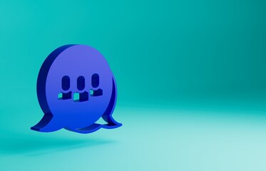 Blue Project team base icon isolated on blue background. Business analysis and planning, consulting, team work, project management. Developers. Minimalism concept. 3D render illustration