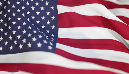 Fototapeta premium American Flag Flowing in the Wind