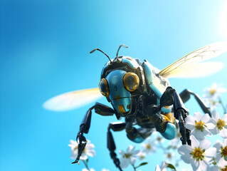 robot bee on a flower
