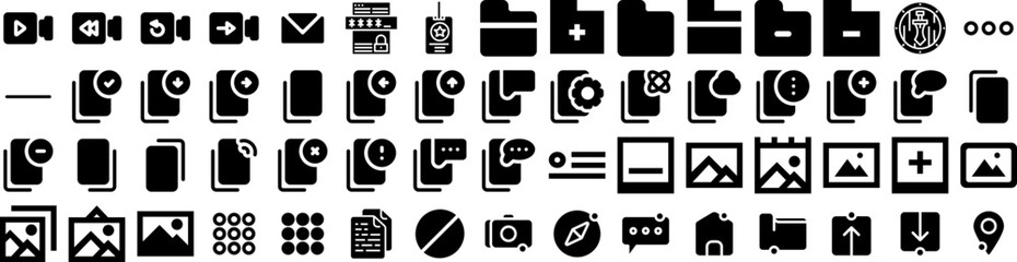 Set Of Interface Icons Isolated Silhouette Solid Icon With Vector, Digital, Interface, Template, Screen, Design, Frame Infographic Simple Vector Illustration Logo