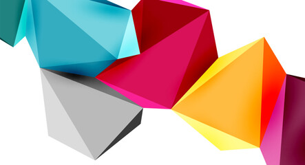 3d low poly triangle design elements