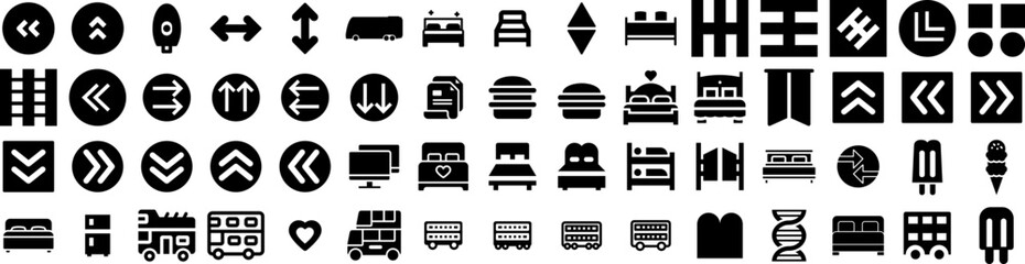 Set Of Double Icons Isolated Silhouette Solid Icon With Double, Technology, Business, Woman, Businessman, Concept, Man Infographic Simple Vector Illustration Logo