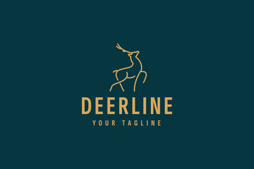 deer line art logo vector icon illustration