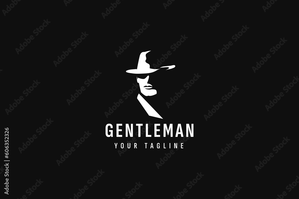 Wall mural gentleman logo vector icon illustration