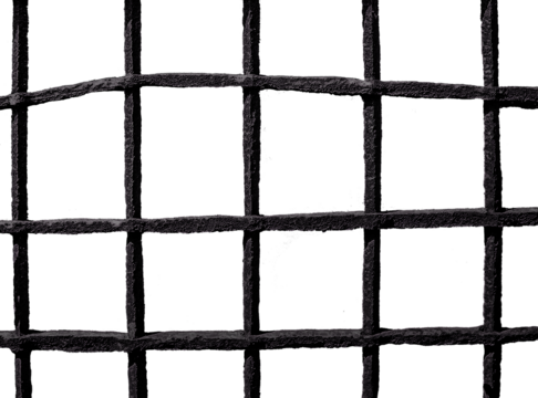 Iron old rusty grate on isolated background. Metal cage