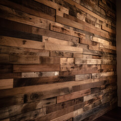 Rustic Wooden Plank Wall Background Created with Generative AI and Other Techniques