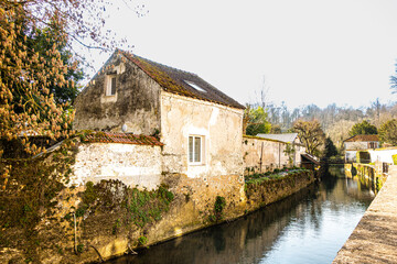 Fototapeta na wymiar Street view of old village Crecy-la-Chapelle in France