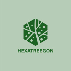 Hexatreegon Nature floral tree leaf logo icon design template. elegant, beauty, games, yoga, salon, modern vector illustration