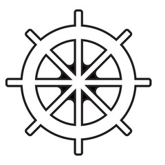  ship's wheel icon design template vector