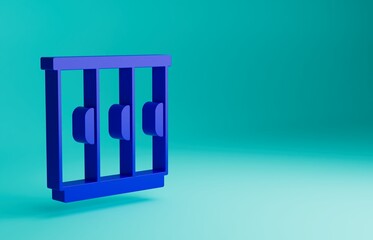 Blue Wardrobe icon isolated on blue background. Cupboard sign. Minimalism concept. 3D render illustration