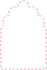 Multifoil Arch rectangular frame Heart frame architectural window door ornate flower frame floral borders decoration cute pink pastel wedding card anniversary celebration beautiful arabesque motif 