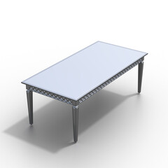 diner table isolated on transparent background, 3D illustration, cg render