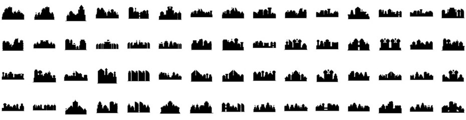 Set Of Urban Icons Isolated Silhouette Solid Icon With Grunge, Poster, Background, Modern, Urban, Art, Abstract Infographic Simple Vector Illustration Logo
