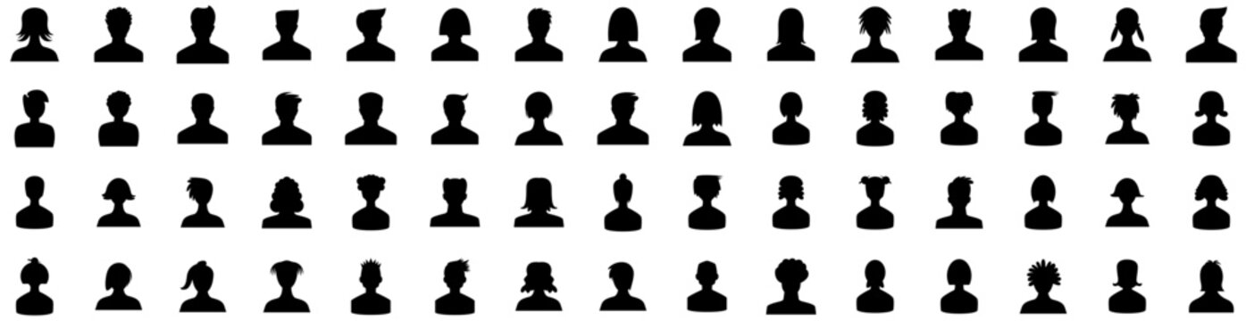 Set Of Avatar Icons Isolated Silhouette Solid Icon With Illustration, People, Person, Man, Male, Human, Avatar Infographic Simple Vector Illustration Logo