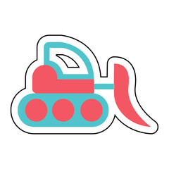 Obraz premium Sticker BULLDOZER design vector icon design vector line icon svg
