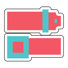Sticker SEATBELT design vector icon design vector line icon svg