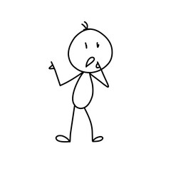 Hand drawn stickman vector illustration.