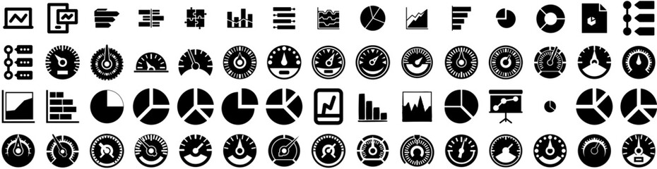 Set Of Infographic Icons Isolated Silhouette Solid Icon With Step, Presentation, Chart, Template, Business, Vector, Option Infographic Simple Vector Illustration Logo