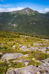 Fototapeta na wymiar Overlook with Mountains and Clouds at Mount Washington State Park New Hampshire