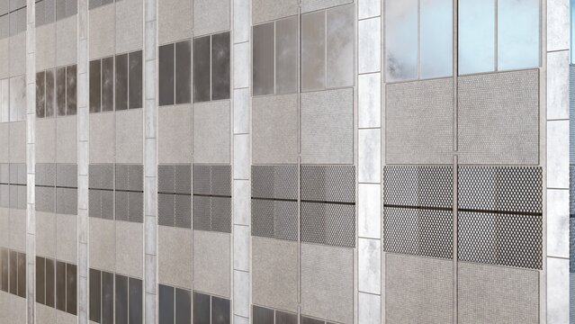 building facade, concrete and glass, modern look, architectural background