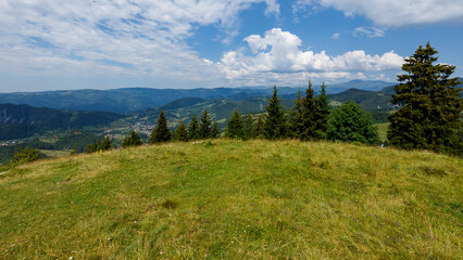 The carpathian landscape at Bran in Romania	