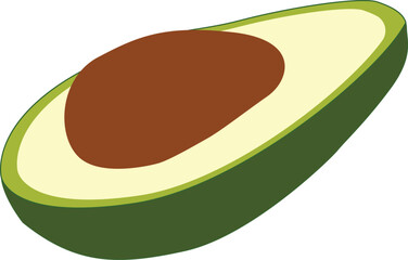Slice color avocado fruit icon. Simple editable eps vector usable for web and print items