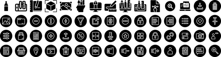 Set Of Design Icons Isolated Silhouette Solid Icon With Vector, Modern, Design, Graphic, Template, Illustration, Banner Infographic Simple Vector Illustration Logo