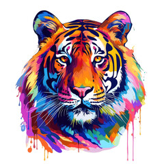 tiger colorful isolated on white © Tidarat