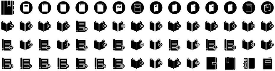 Set Of Education Icons Isolated Silhouette Solid Icon With Book, Knowledge, Student, Education, Study, University, School Infographic Simple Vector Illustration Logo