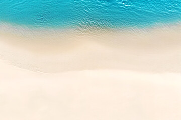 Fototapeta na wymiar Aerial View of White Sandy Tropical Beach and Silent Ocean. AI generative