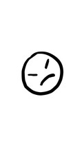 Hand Drawn Emoji faces Icon. Emoticon Doodle ink brush icons of happy, excited, sad, loved, angry face vector illustration.