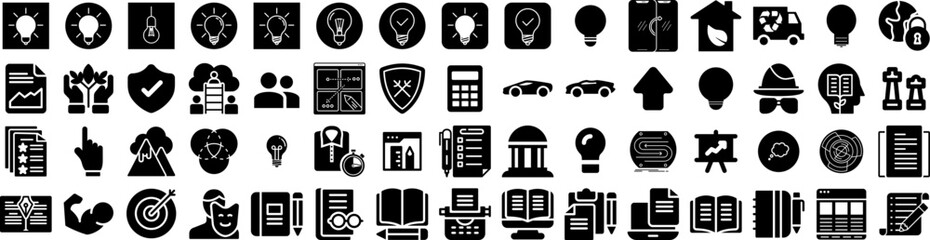 Set Of Concept Icons Isolated Silhouette Solid Icon With Technology, Success, Business, Concept, Strategy, Digital, Background Infographic Simple Vector Illustration Logo