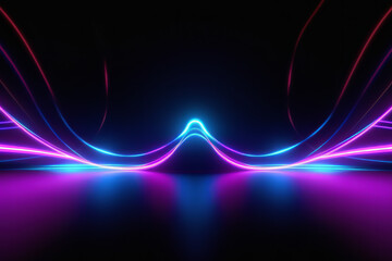Neon glow curves make a dynamic and futuristic backdrop for any project Ai generative.