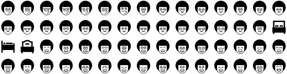 Set Of Sleep Icons Isolated Silhouette Solid Icon With Pillow, Dream, Bedroom, Bed, Sleep, Night, Young Infographic Simple Vector Illustration Logo