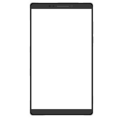 Cell phone, smartphone screen frame front view modern gadget mock up template isolated on white background. Device to display applications