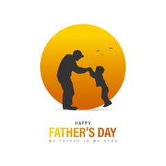 Happy Father's Day father and son, design vector illustration