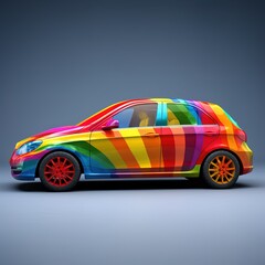 car in lgbtq colors, LGBTQ+ colors, pride month