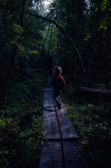 walking in the woods