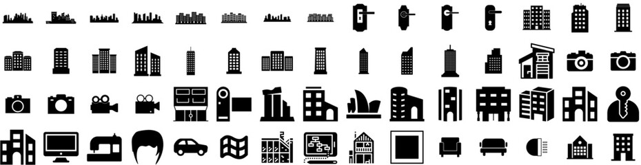 Set Of Modern Icons Isolated Silhouette Solid Icon With Illustration, Background, Design, Minimal, Graphic, Modern, Vector Infographic Simple Vector Illustration Logo