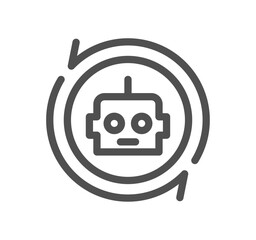 Artificial intelligence related icon outline and linear vector.