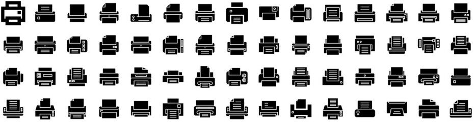 Set Of Print Icons Isolated Silhouette Solid Icon With Black, Print, White, Color, Design, Vector, Illustration Infographic Simple Vector Illustration Logo