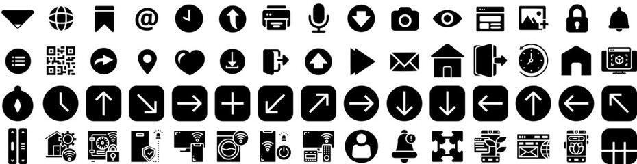 Set Of Interface Icons Isolated Silhouette Solid Icon With Digital, Design, Interface, Screen, Frame, Template, Vector Infographic Simple Vector Illustration Logo