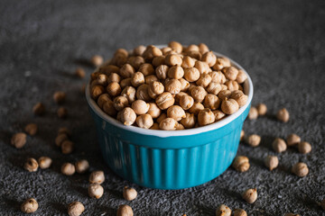 Grains of chickpeas close-up, healthy food