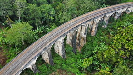 railway bridge in the forest